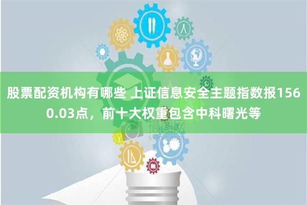 股票配资机构有哪些 上证信息安全主题指数报1560.03点，前十大权重包含中科曙光等