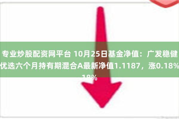 专业炒股配资网平台 10月25日基金净值：广发稳健优选六个月持有期混合A最新净值1.1187，涨0.18%